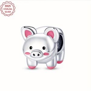 925 Piggy Bracelet Charm-compatible with most charm bracelets, including Pandora